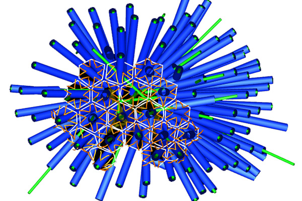 Computer-generated model of nano syringes from bacteria